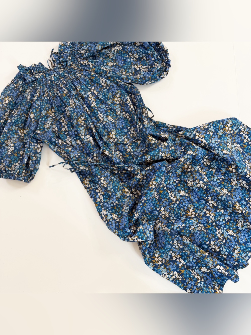 J. Crew Dress Womens XS Liberty Arts Floral Sea Floral Puff Sleeve Cotton Midi - Picture 2 of 11